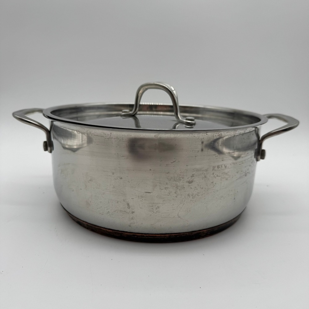 Chefmate Stainless Steel Stock Pot Dutch Oven w Lid Copper Clad Bottom 8 Qt